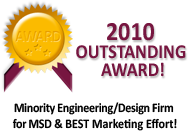 Sabur Inc Surveyors were awarded 2010 Outstanding Award for Minority Engineeriong/Design Firm for MSD & Best Marketing Effort